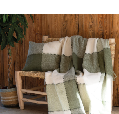 Checkered throw blanket